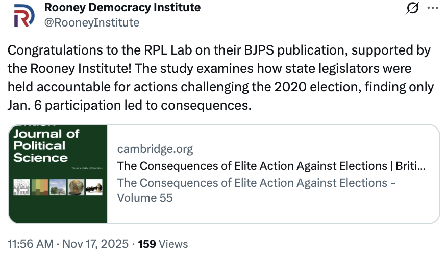 Rooney Democracy Institute X post